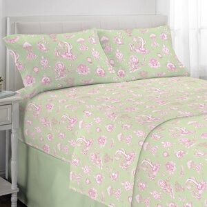 Katie Kime Wicked Artwork Full Sheet Set Green Pink Character Artwork